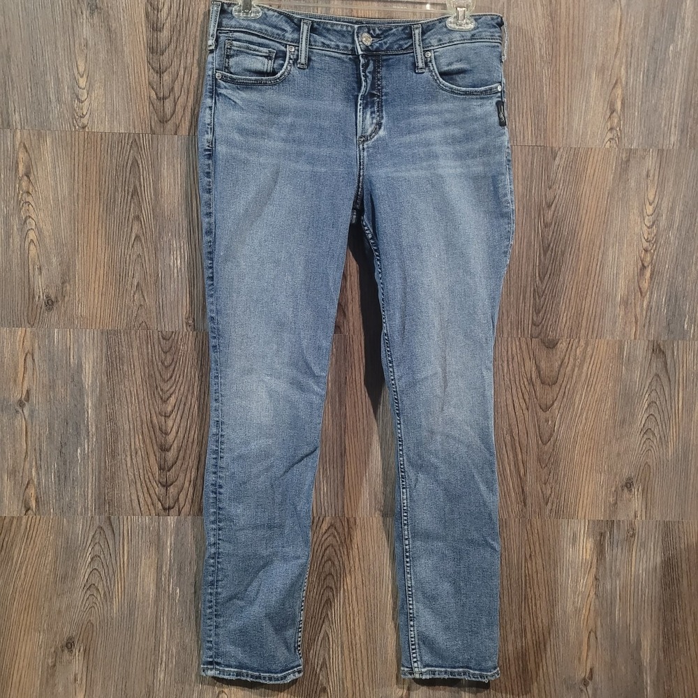 Silver Jeans Suki Straight Women's Size 33 x 31 Mid Rise Medium Wash Stretch